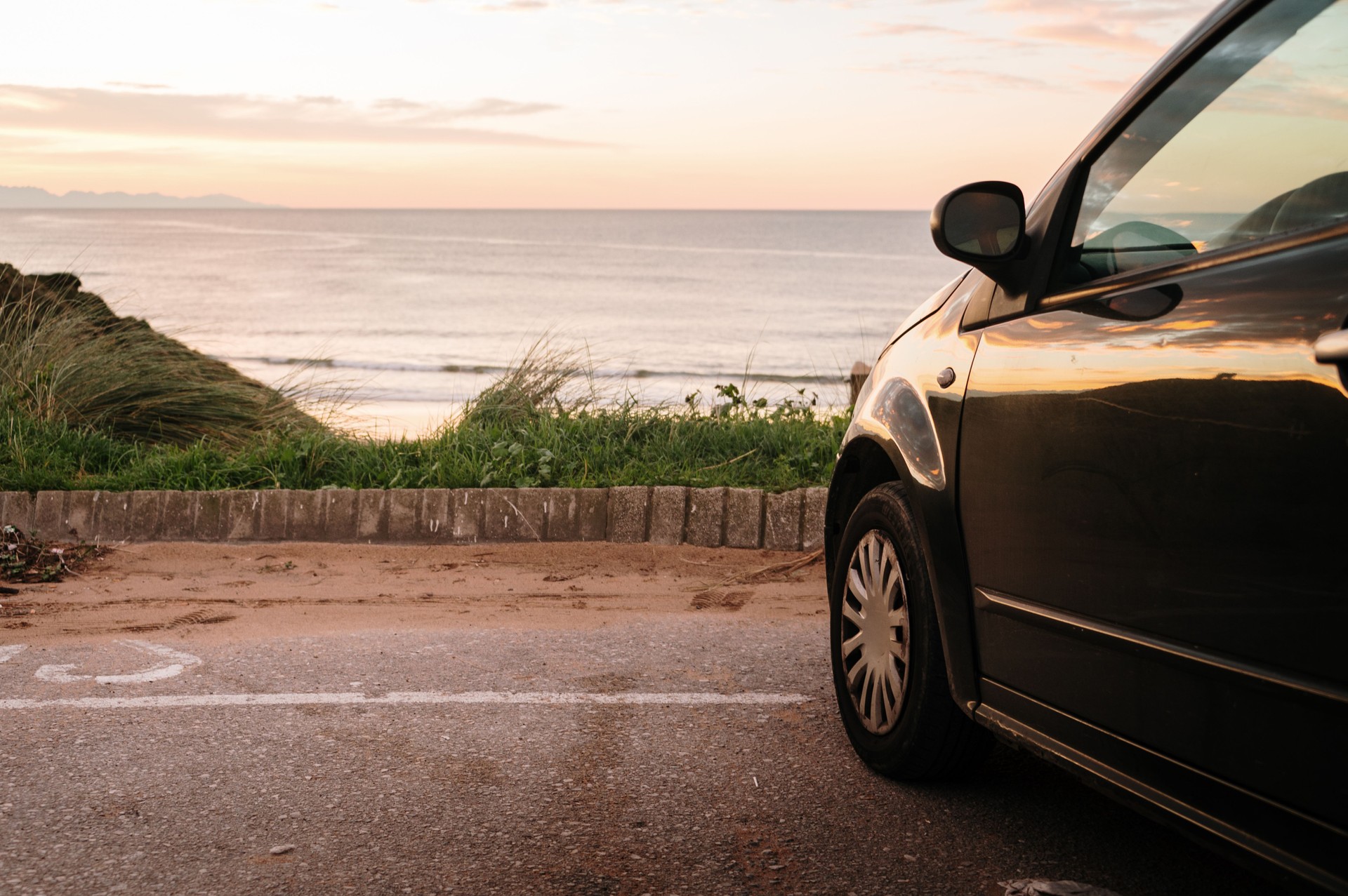 Car by the sea